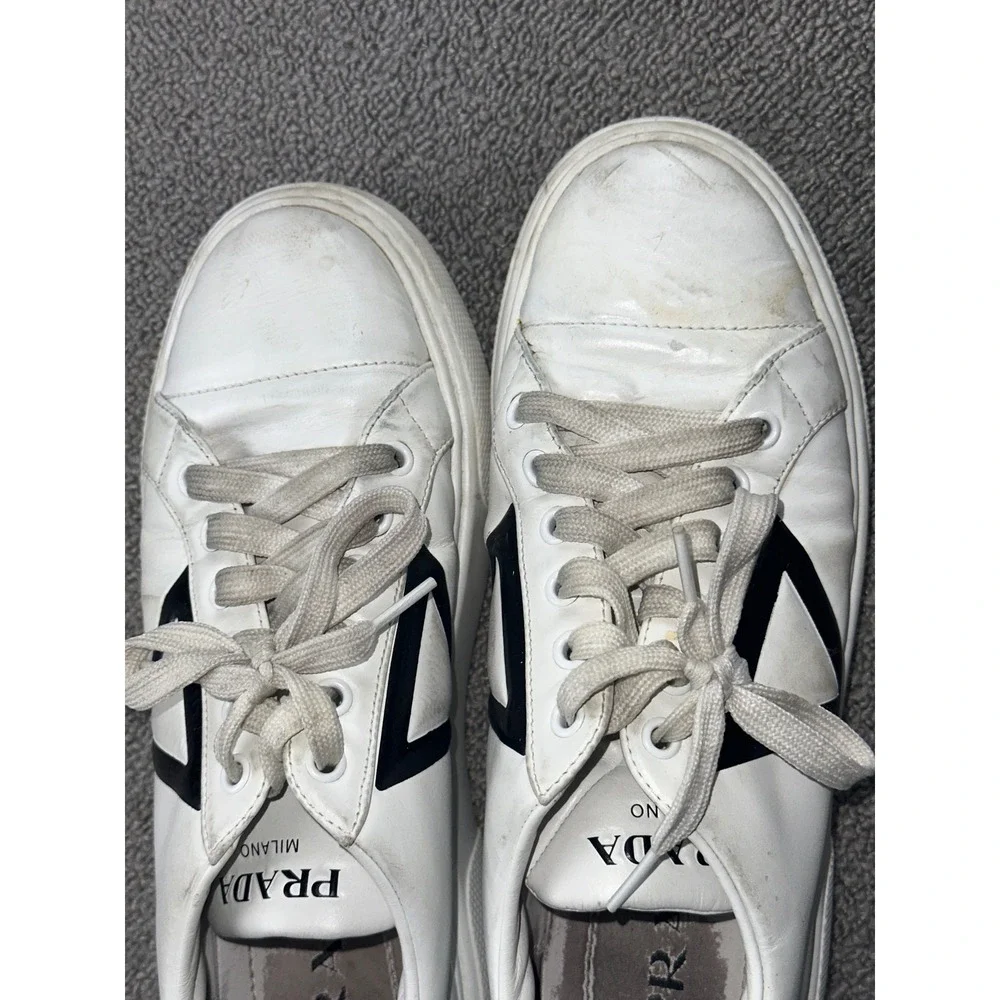 Prada‎ Macro Sneakers Women 38 White Platform Italy Made Designer Streetwear